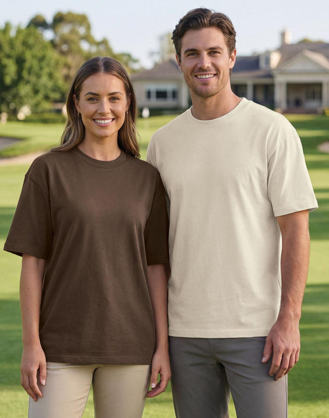 Undecorated supplier tee. Print suitability confirmed.
